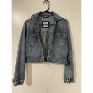 Y2K Abercrombie & Fitch Cropped Grunge Trucker Classic Denim Jacket Size M